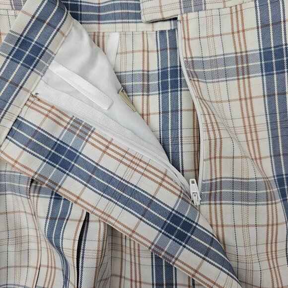 💎Hoshino Pleated Plaid Blue And Cream Tartan Mini Skirt - Picture 8 of 8